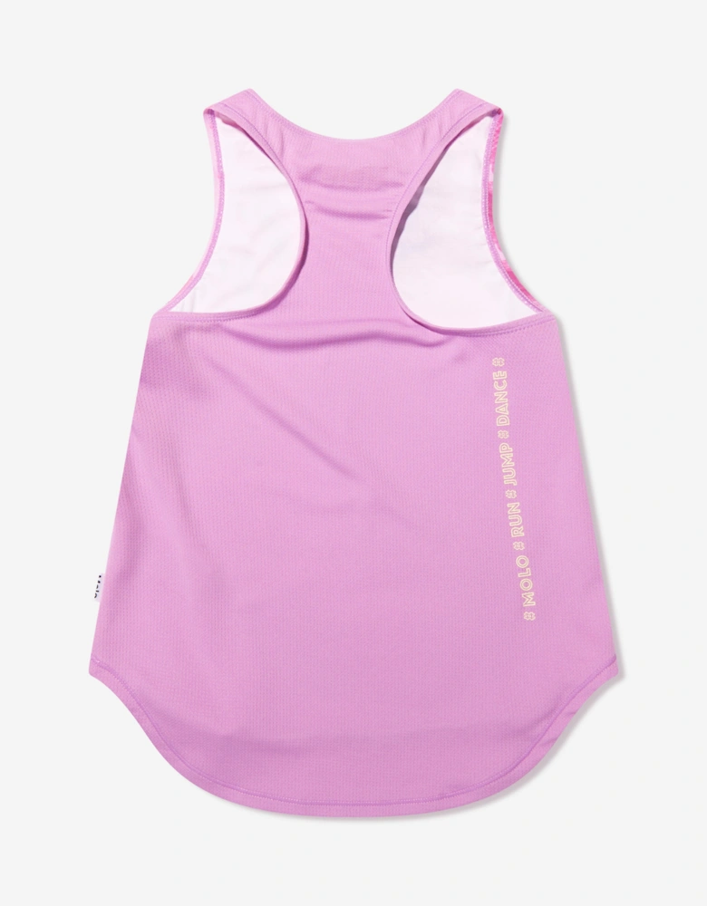 Girls Floral Oriana Sports Vest Top In Pink