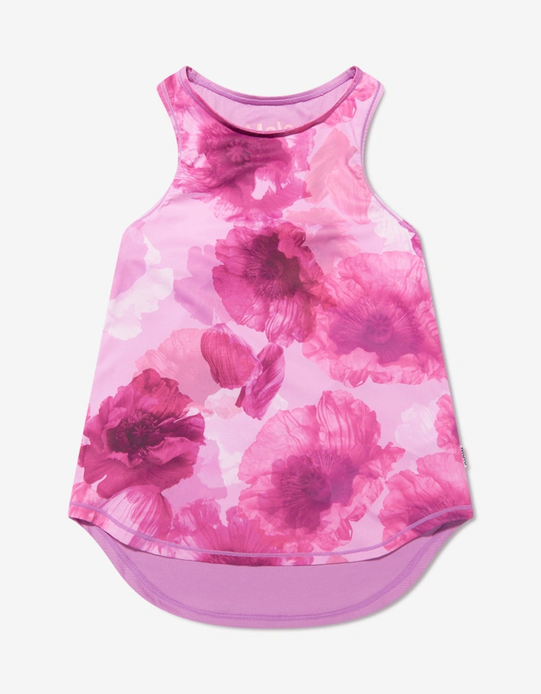 Girls Floral Oriana Sports Vest Top In Pink