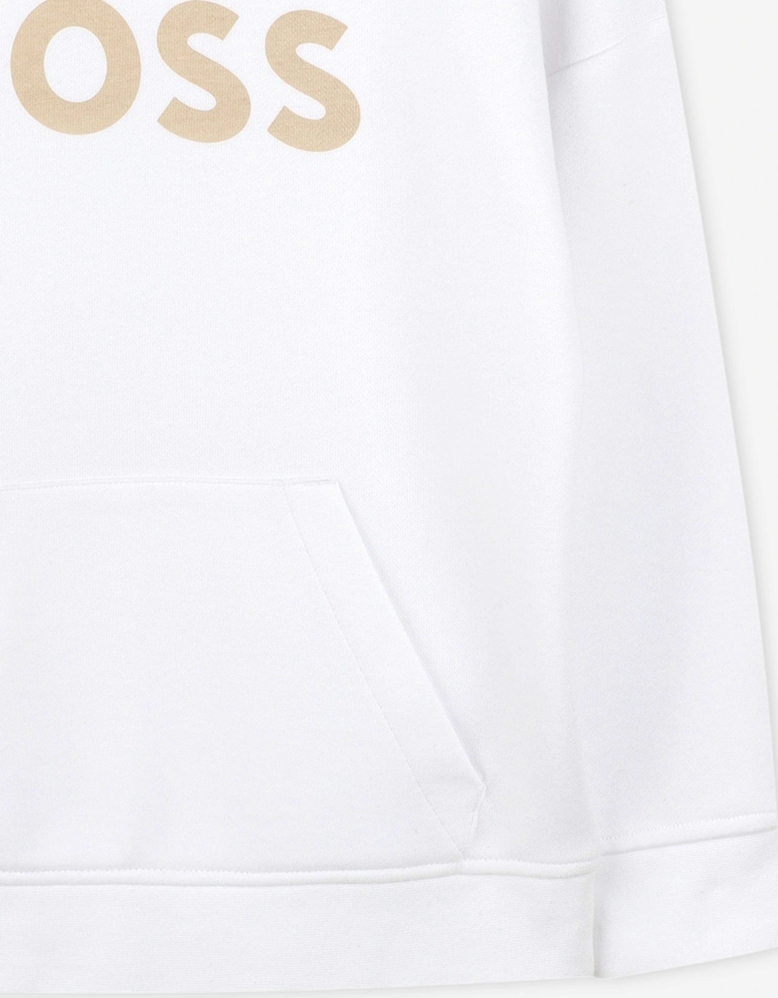 BOSS Boys Logo Print Hoodie in White