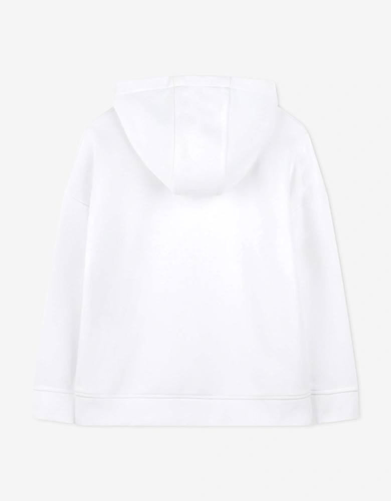 BOSS Boys Logo Print Hoodie in White