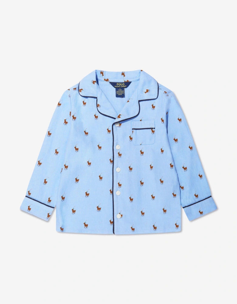 Boys Logo Pyjama Set in Blue