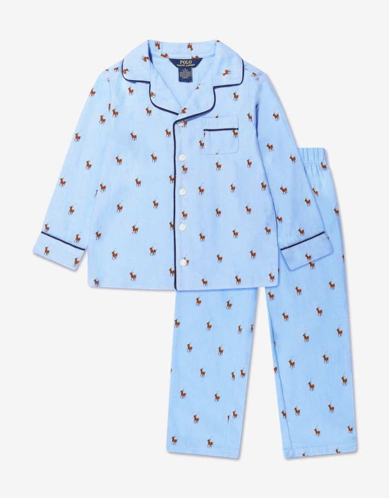 Boys Logo Pyjama Set in Blue