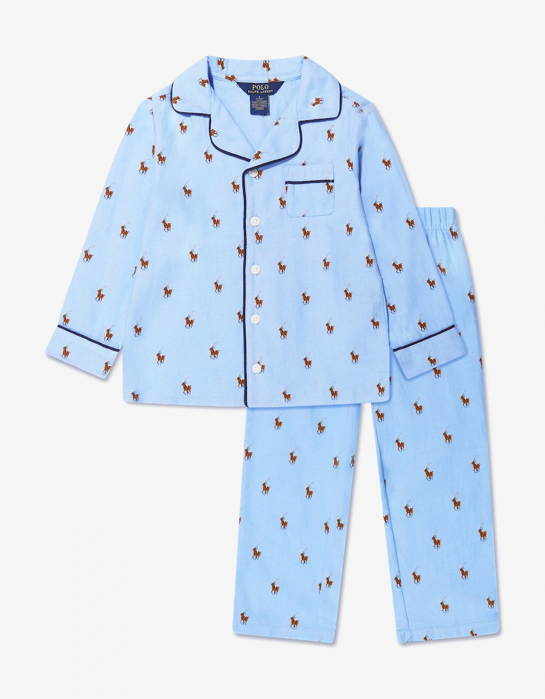 Boys Logo Pyjama Set in Blue, 5 of 4