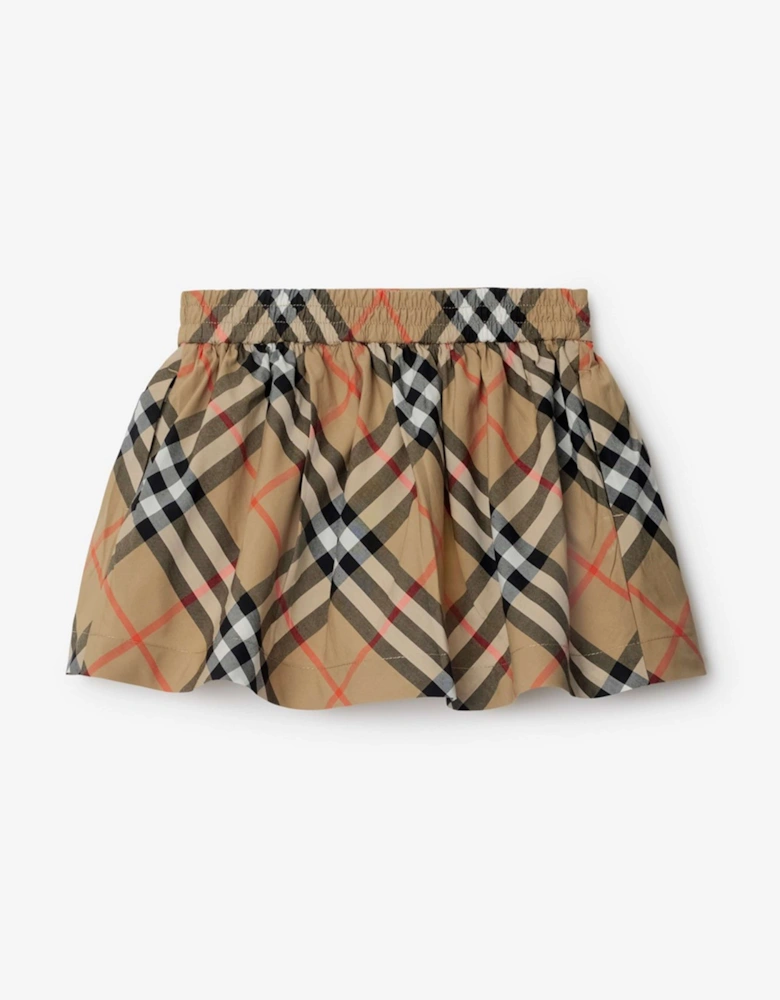 Baby Girls Check Kelsey Skirt in Beige