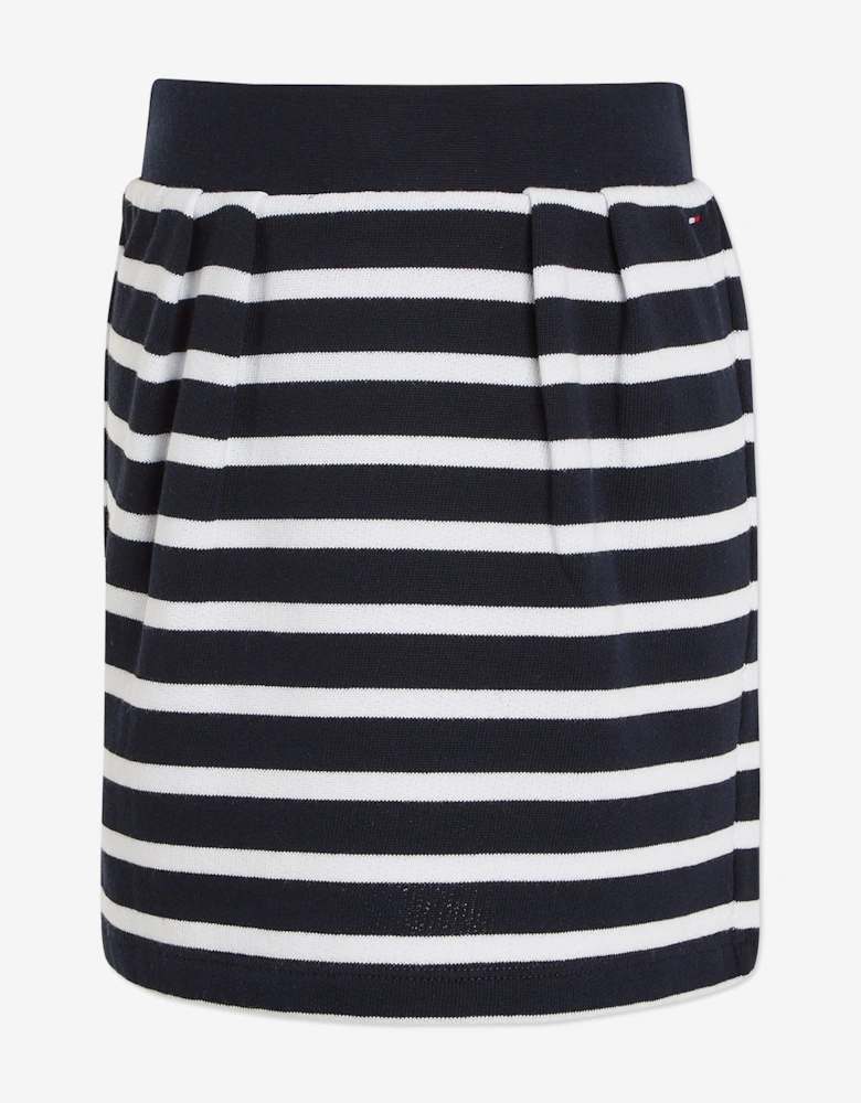 Girls Striped Skirt in Navy