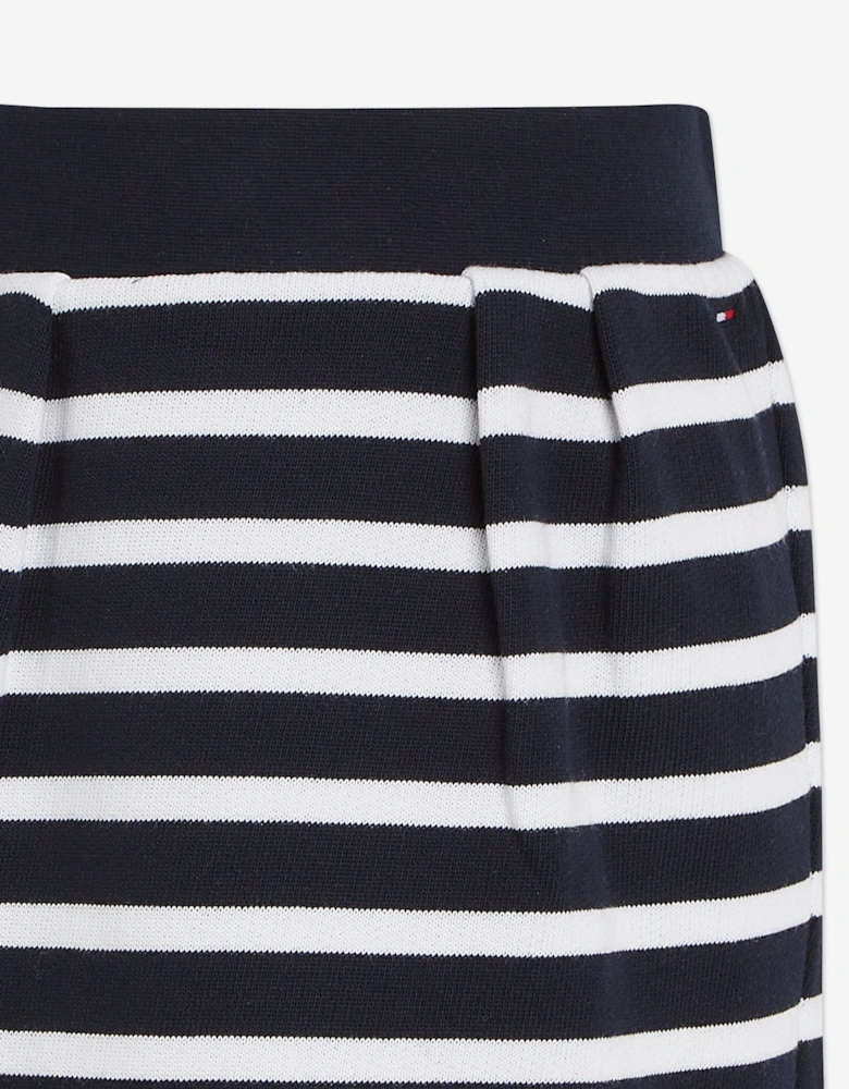 Girls Striped Skirt in Navy