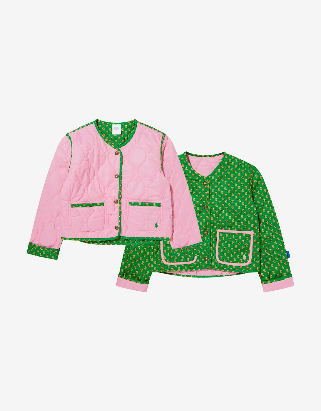 Girls Reversible Quilted Jacket in Pink, 6 of 5