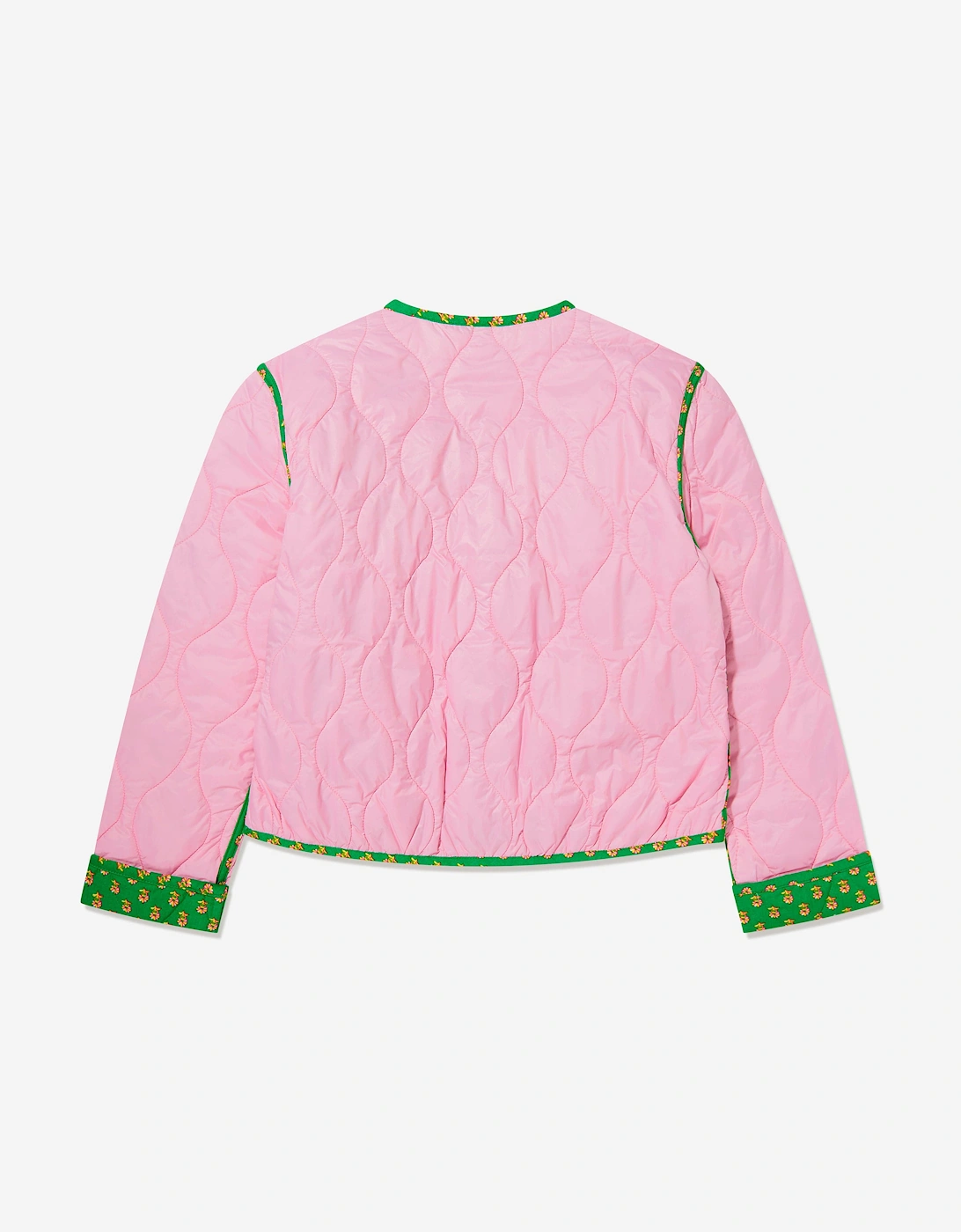 Girls Reversible Quilted Jacket in Pink