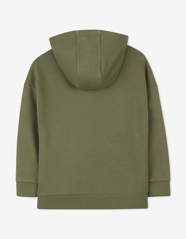 BOSS Boys Logo Print Hoodie in Green