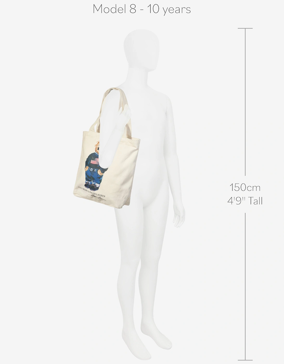 Kids Polo Bear Tote Bag in Ivory (33cm)