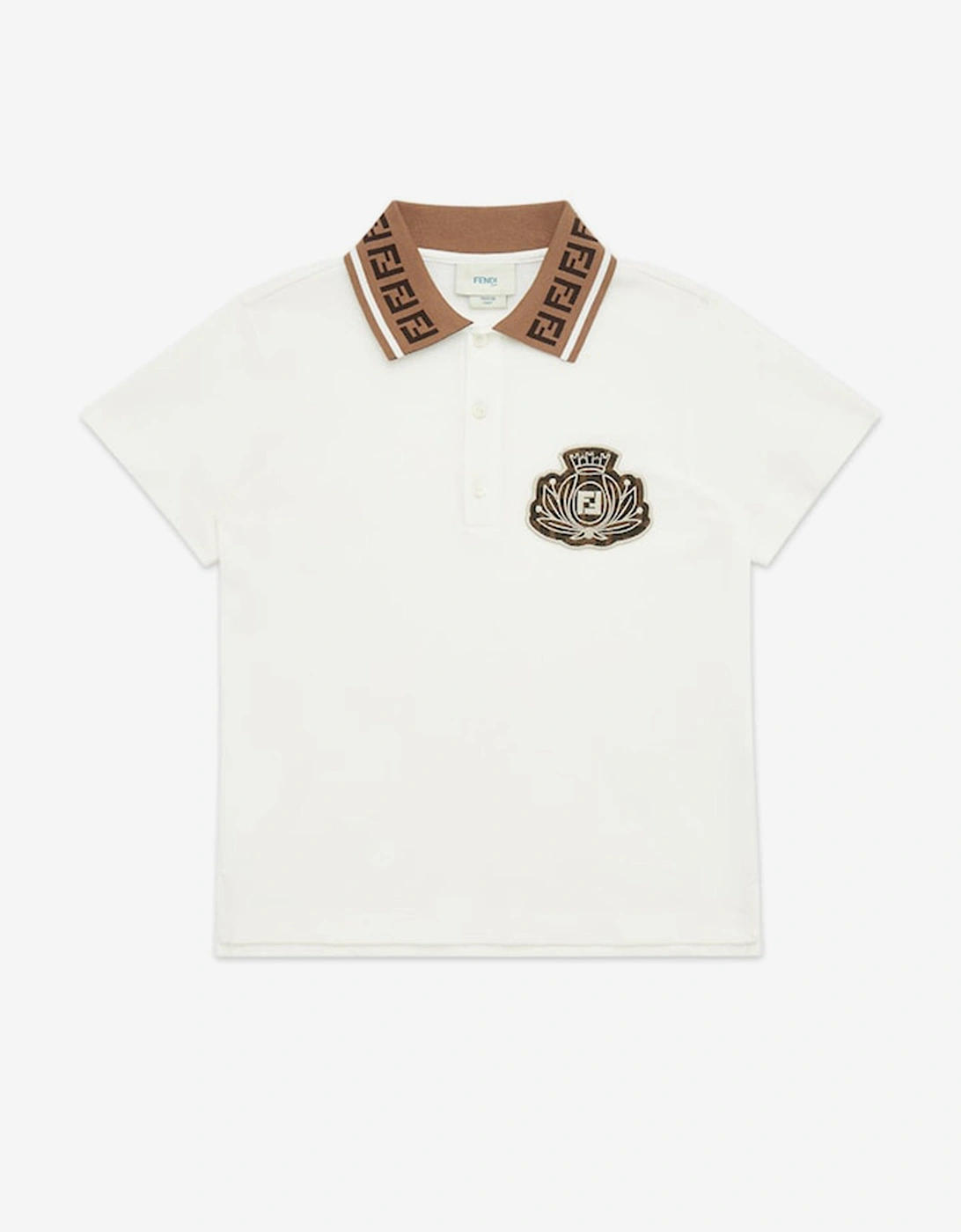 Boys Cotton Piqué Polo Shirt in White, 4 of 3
