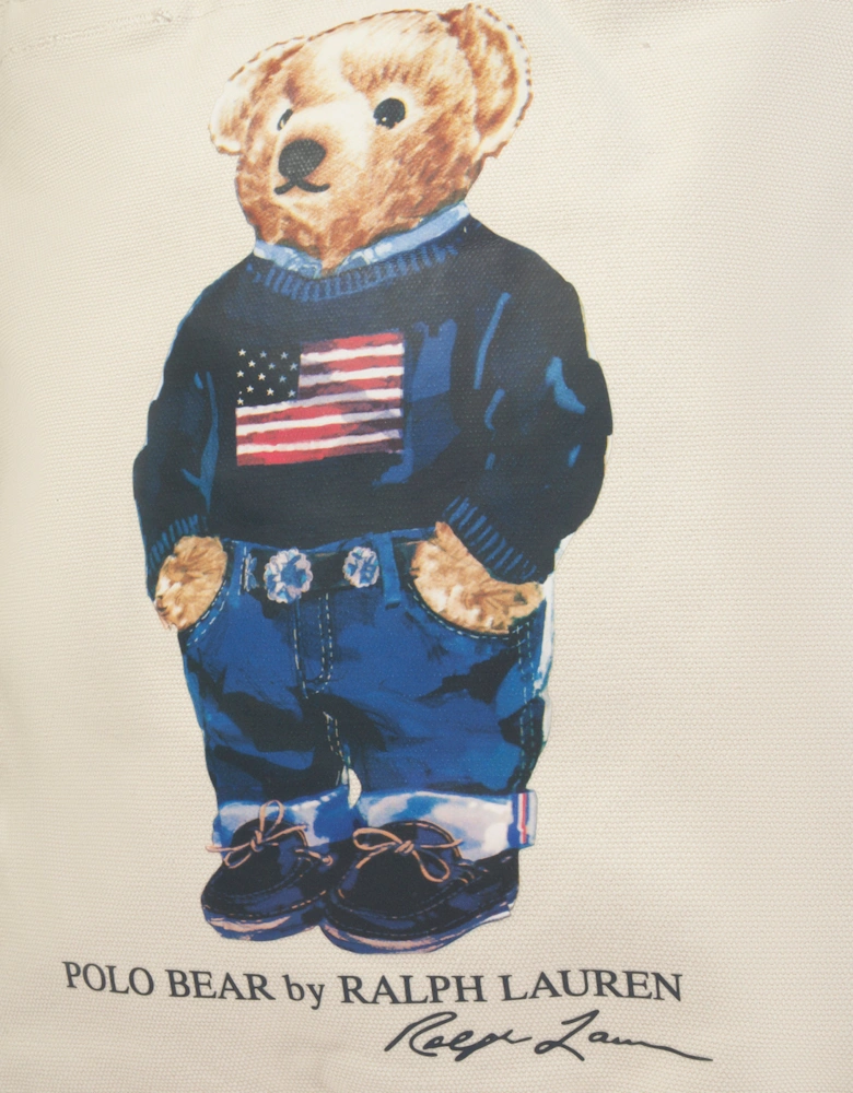 Kids Polo Bear Tote Bag in Ivory (33cm)