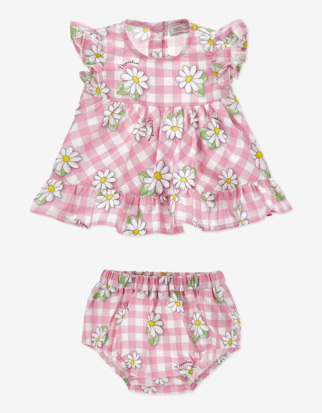 Baby Girls Daisy Dress and Bloomers Set in Pink, 5 of 4