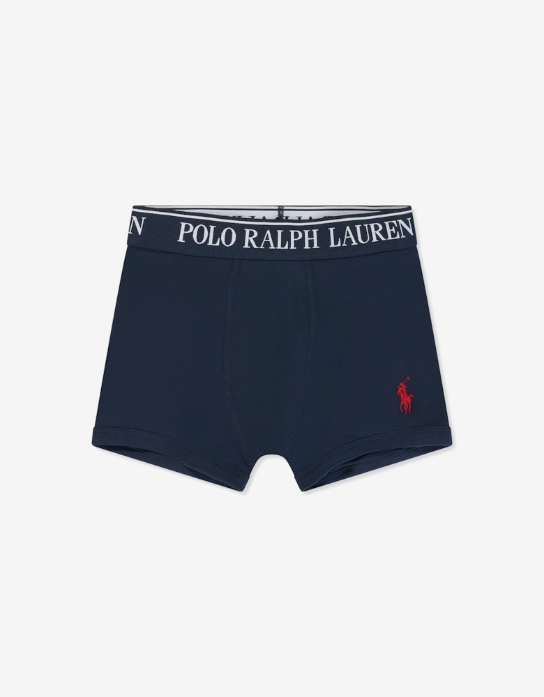 Boys Cotton Stretch 3 Pack Boxer Shorts Set in Blue