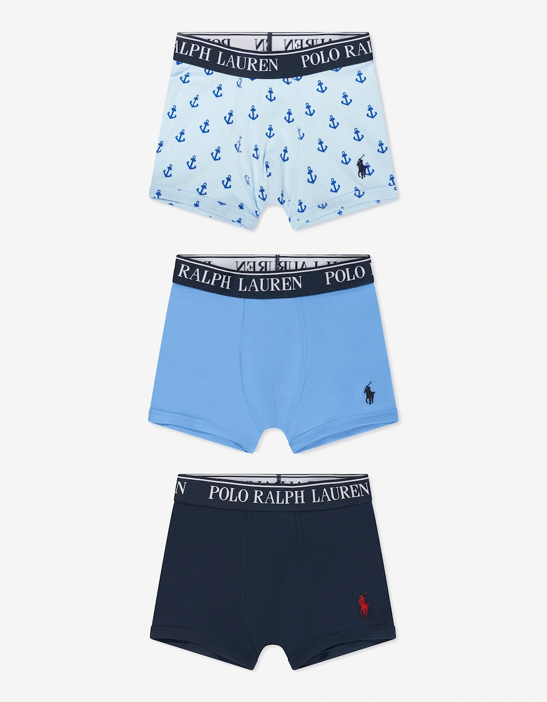 Boys Cotton Stretch 3 Pack Boxer Shorts Set in Blue, 5 of 4