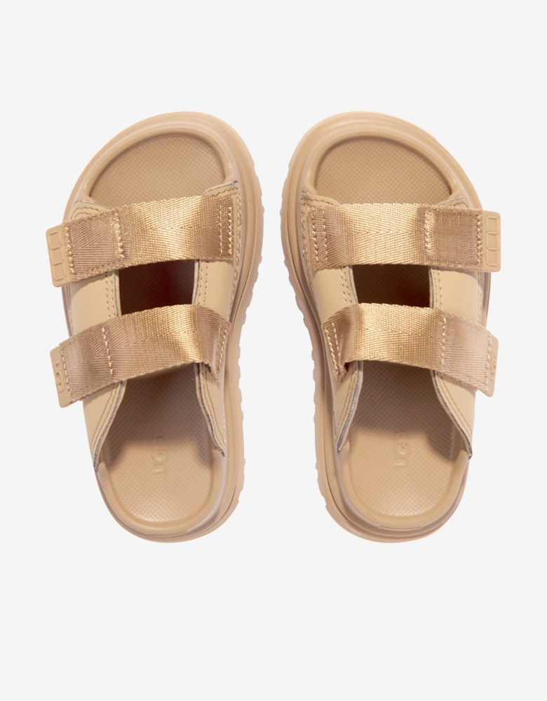 Girls GoldenGlow Slide in Brown