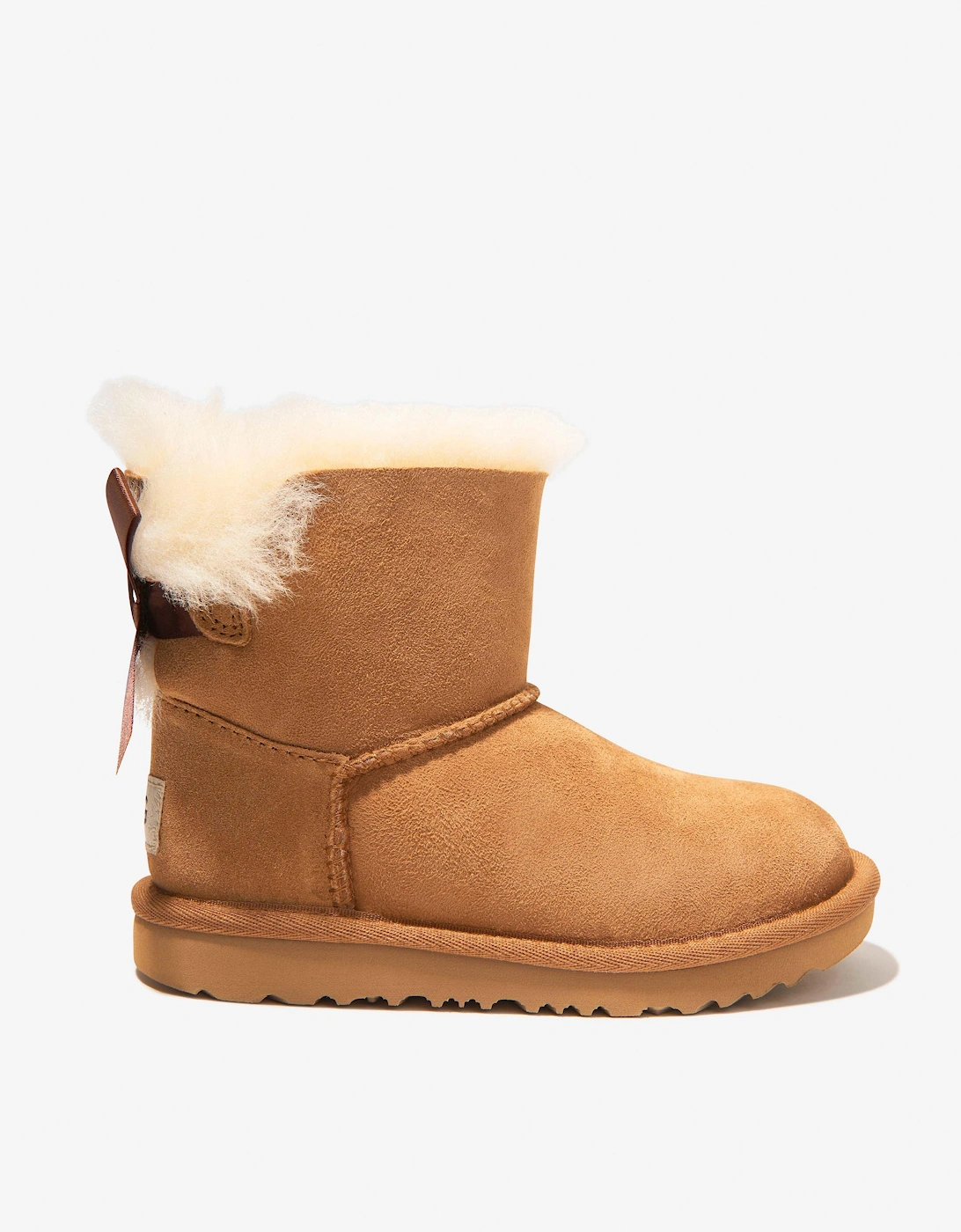 Girl's UGG Girls Mini Bailey Bow II Boots in Brown - Size: EU 25 us 8