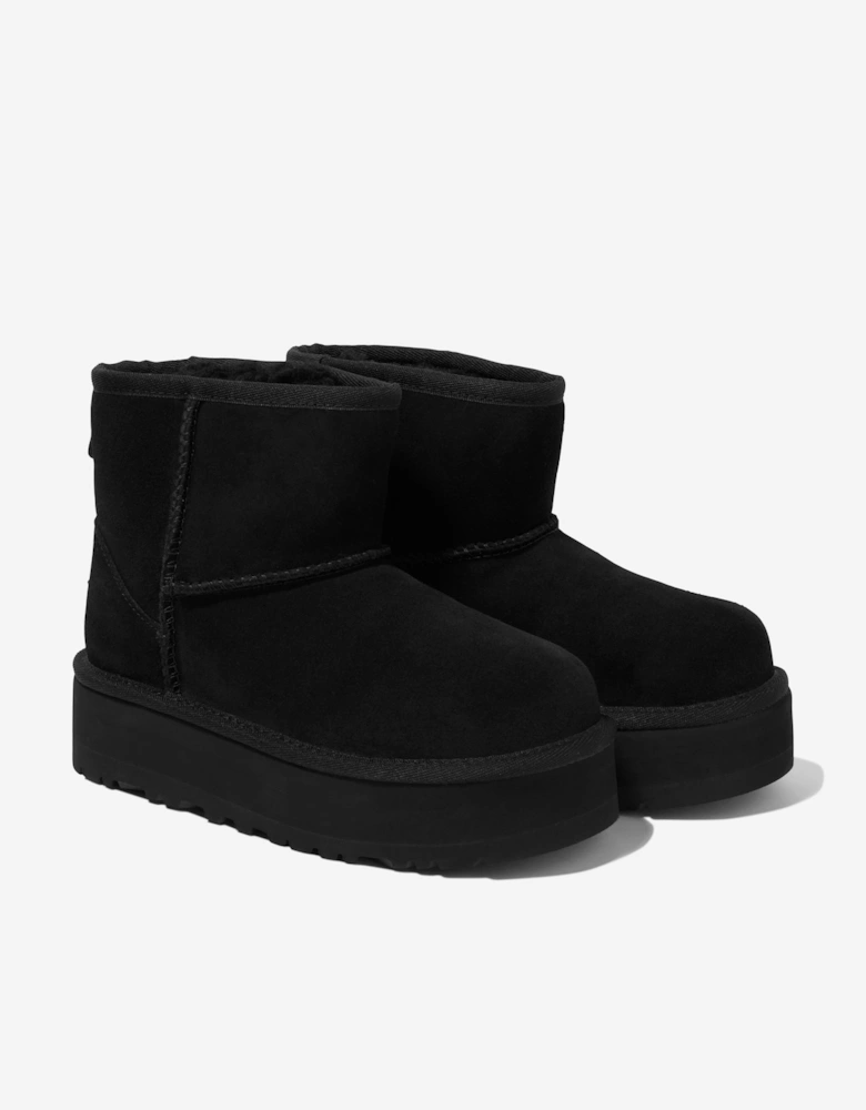 Girls Classic Mini Platform Boots in Black