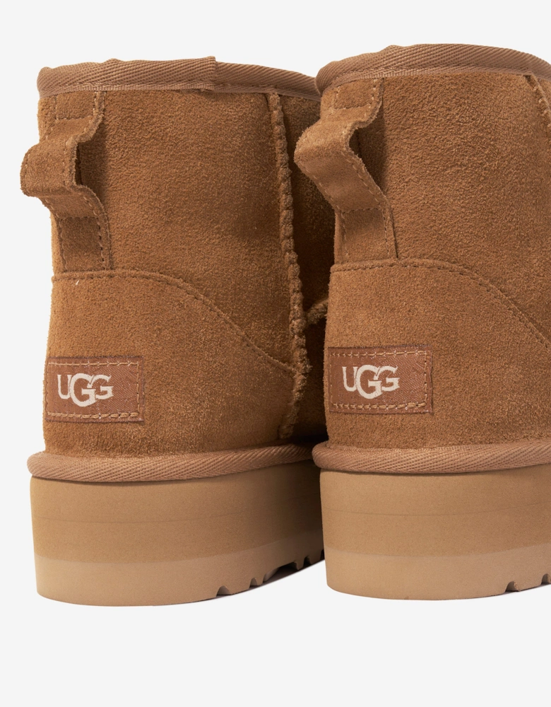 Girls Classic Mini Platform Boots in Brown