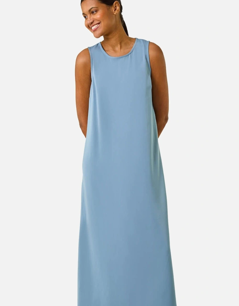 Satin A-Line Midi Dress