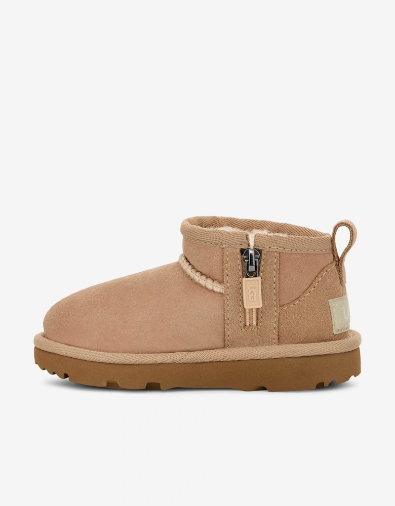 Kids Classic Ultra Mini Boots in Beige