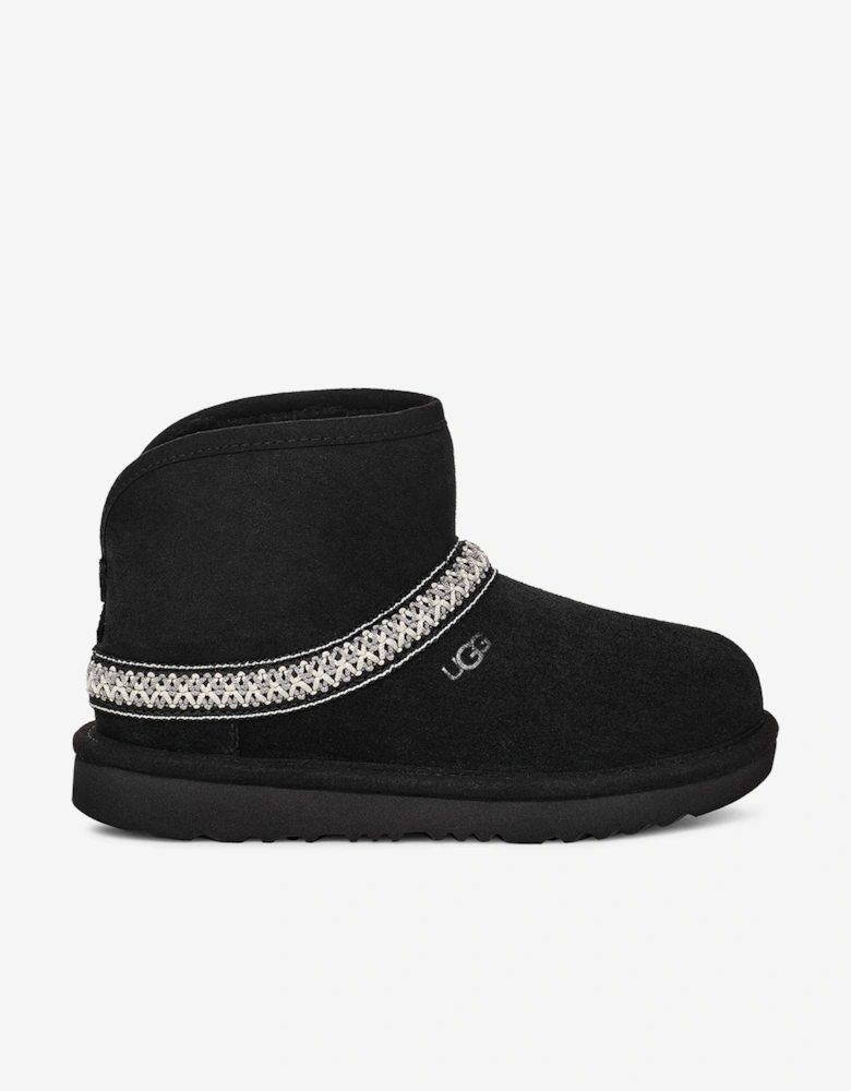 Kids Classic Mini Crescent Boots in Black