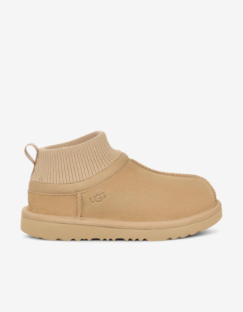 Kids Classic Ultra Stretch Cuff Boots in Beige