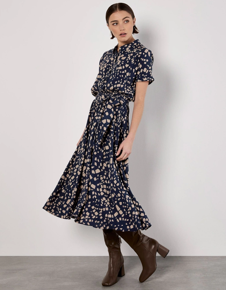 Scattered Squares Shirt Midi Dress