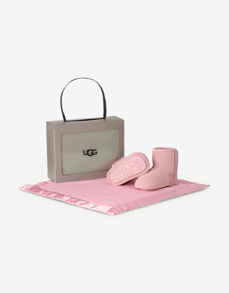 Baby Girls Classic Boots and Lovey Set in Pink