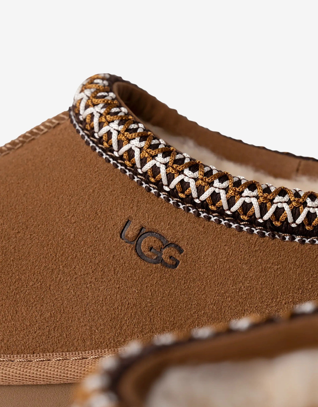 Kids Suede Tasman II Slippers in Chestnut