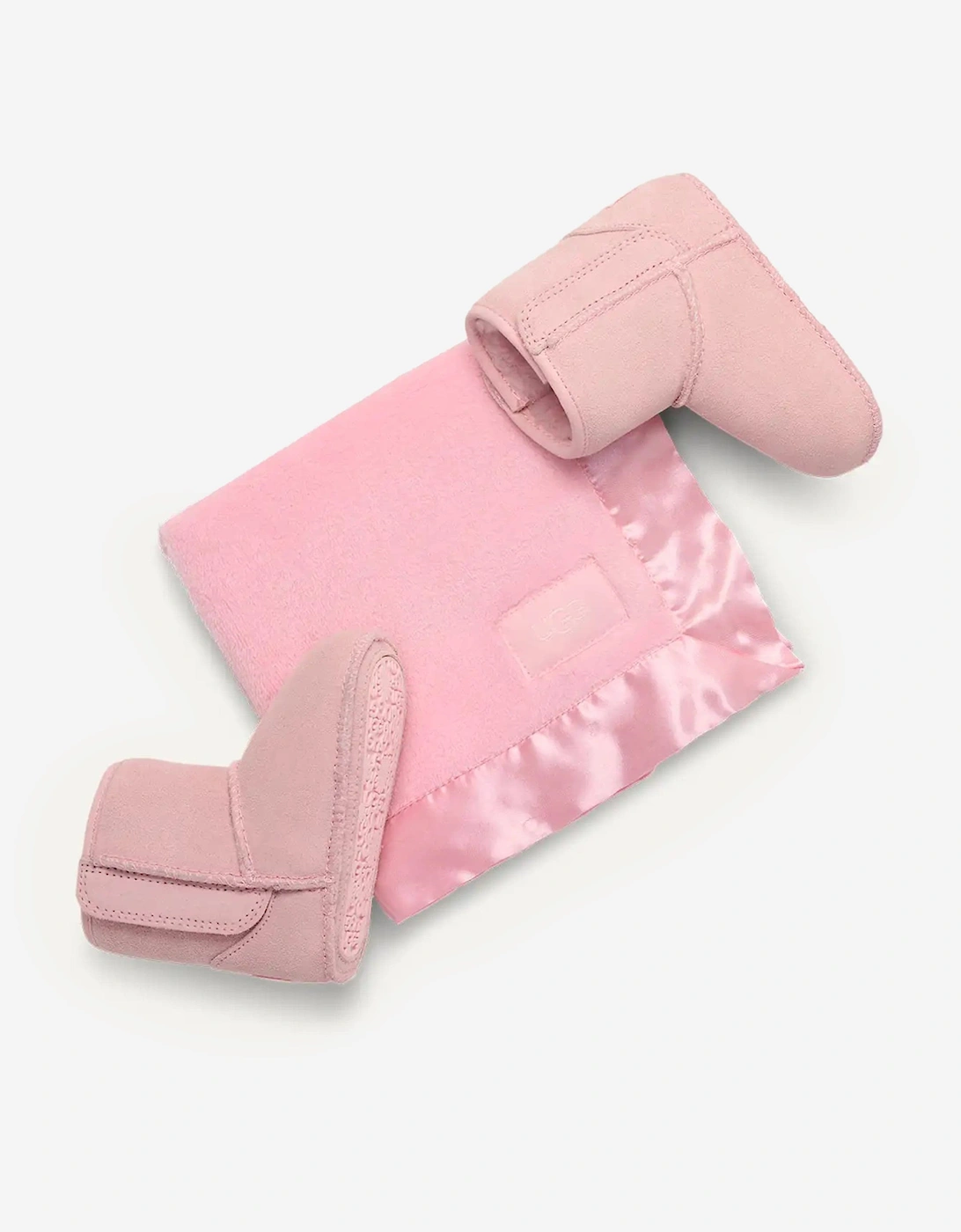 Baby Girls Classic Boots and Lovey Set in Pink