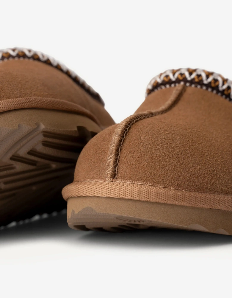 Kids Suede Tasman II Slippers in Chestnut