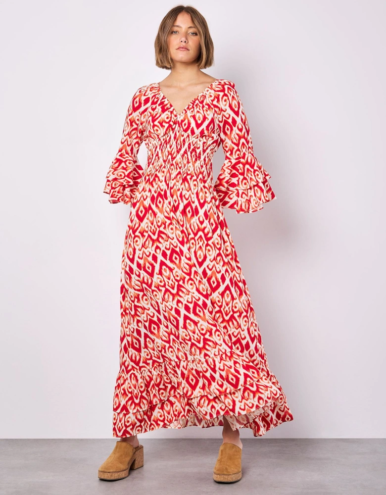 Ikat Swirls Maxi Dress