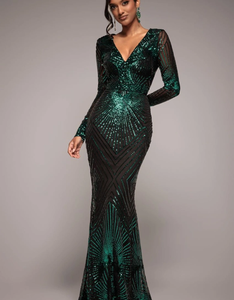 Starburst Sequin Maxi Dress