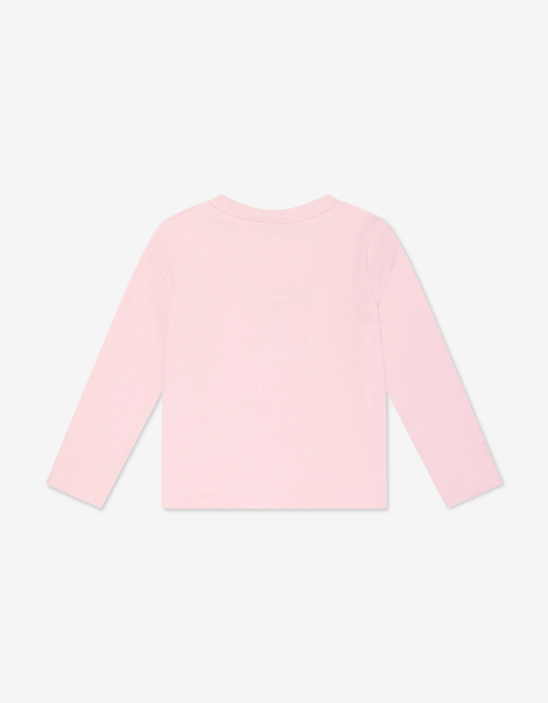 Girls Long Sleeve Teddy Bear T-Shirt in Pink