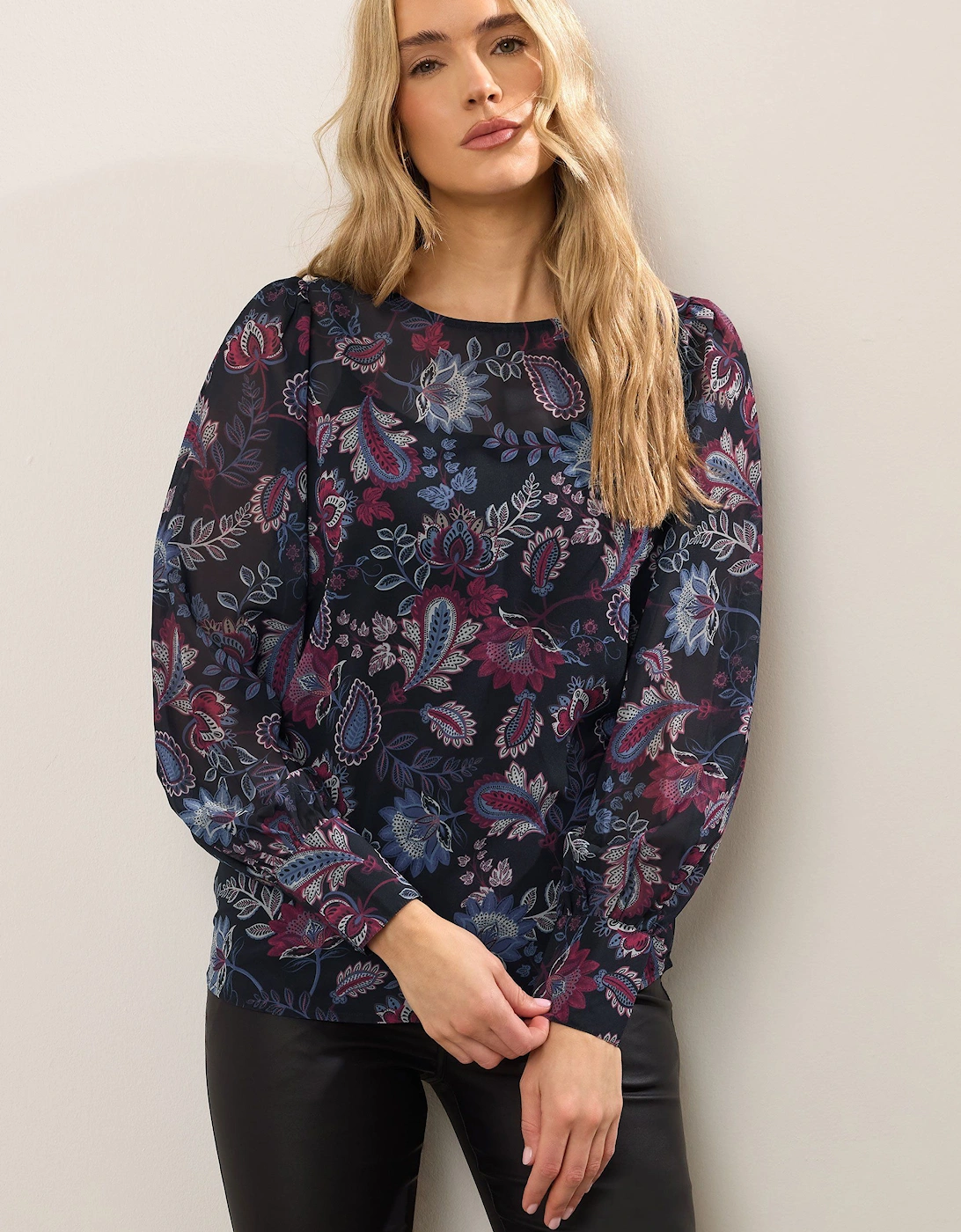 Tall Paisley Sheer Blouse, 2 of 1