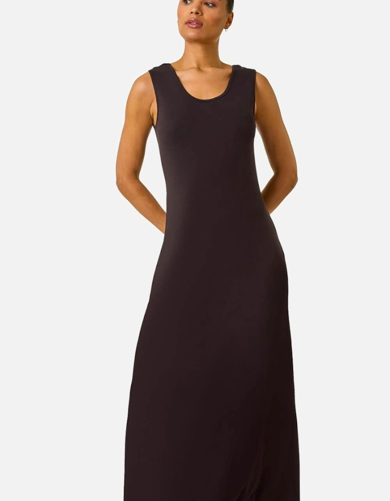 Lace Detail Swing Midi Dress