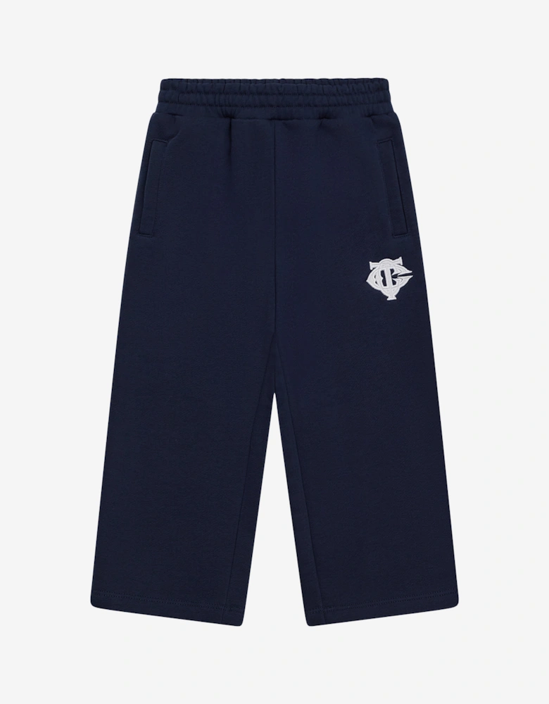Kids Emblem Applique Joggers in Navy