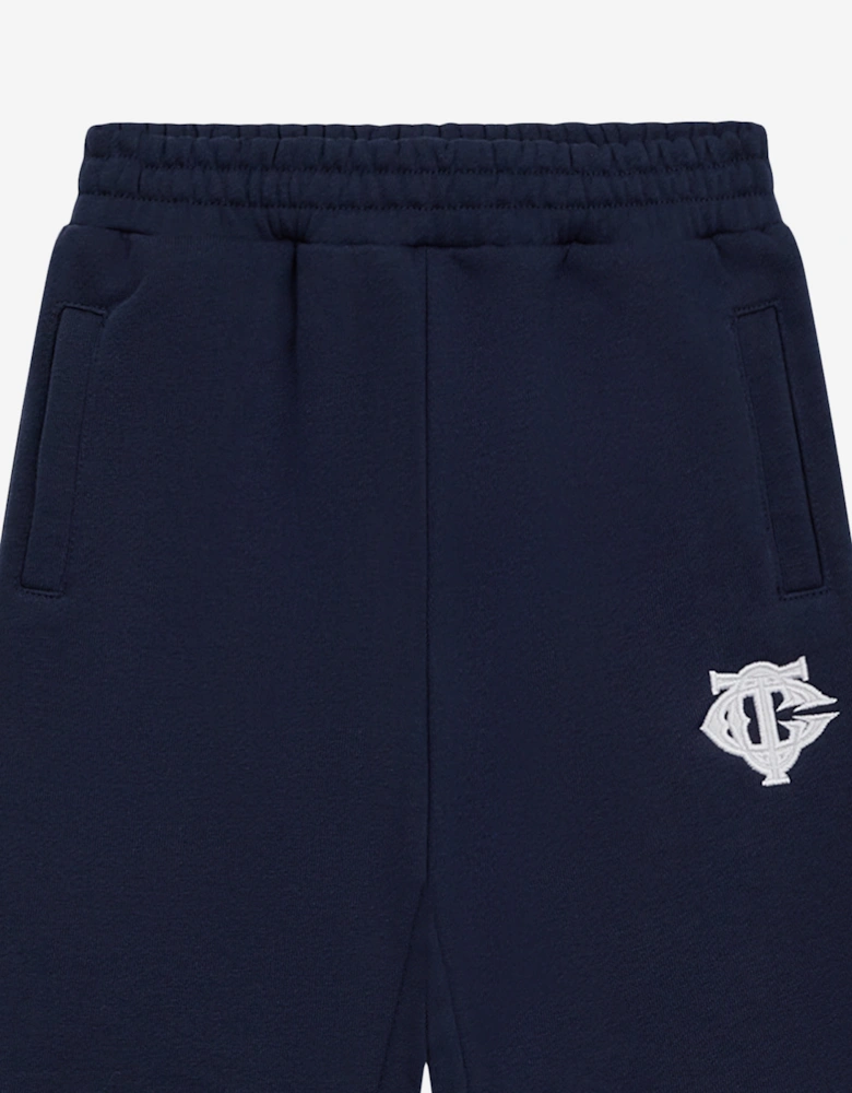 Kids Emblem Applique Joggers in Navy