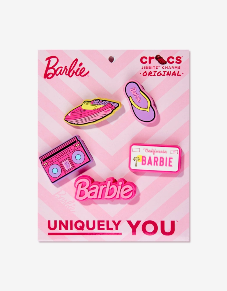 Girls Barbie Retro Jibbitz™ 5 Pack in Pink