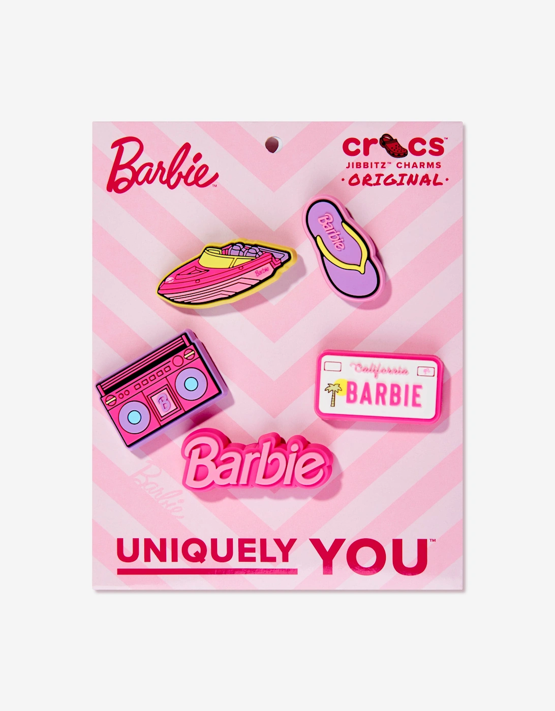 Girls Barbie Retro Jibbitz™ 5 Pack in Pink, 5 of 4