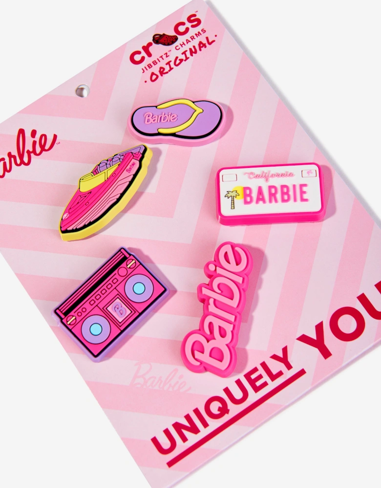 Girls Barbie Retro Jibbitz™ 5 Pack in Pink