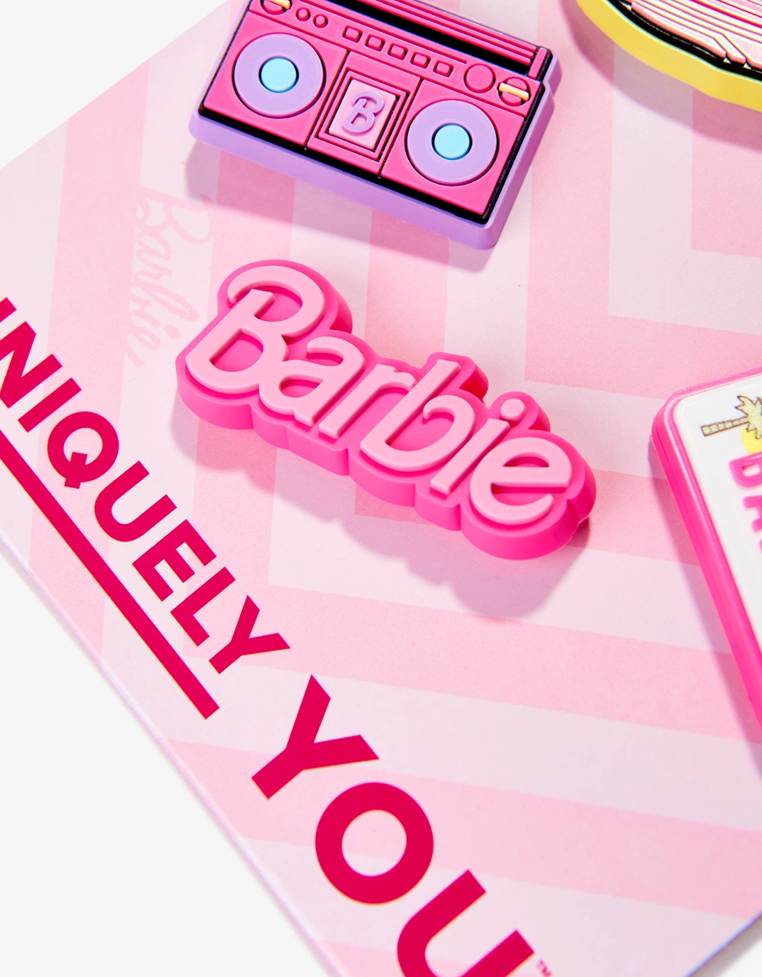Girls Barbie Retro Jibbitz™ 5 Pack in Pink