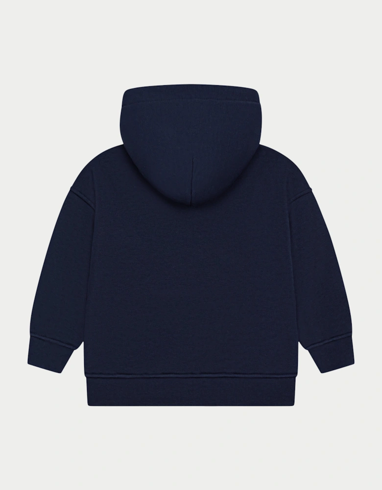 Kids Emblem Applique Hoodie in Navy