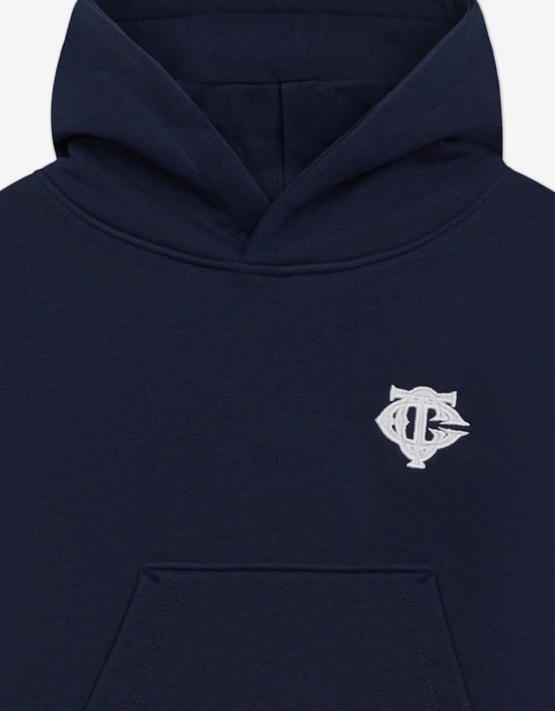 Kids Emblem Applique Hoodie in Navy