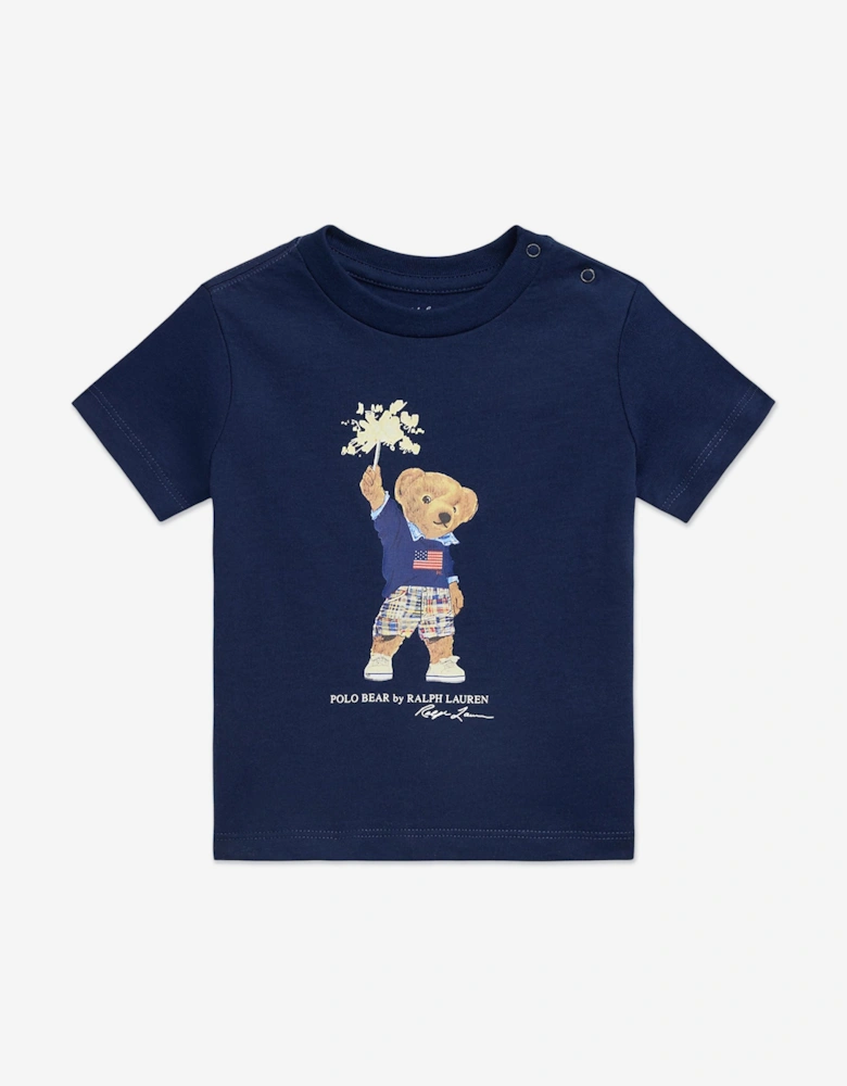 Baby Boys Sparkler Polo Bear T-Shirt in Navy