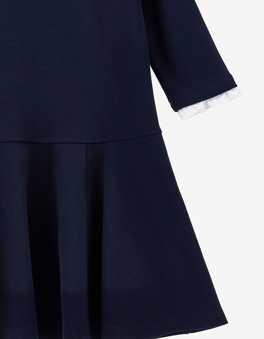 Girls Punto Milano Dress in Navy