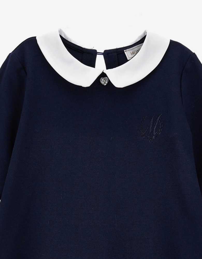 Girls Punto Milano Dress in Navy