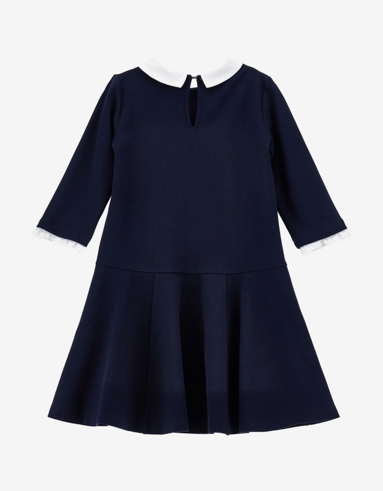 Girls Punto Milano Dress in Navy