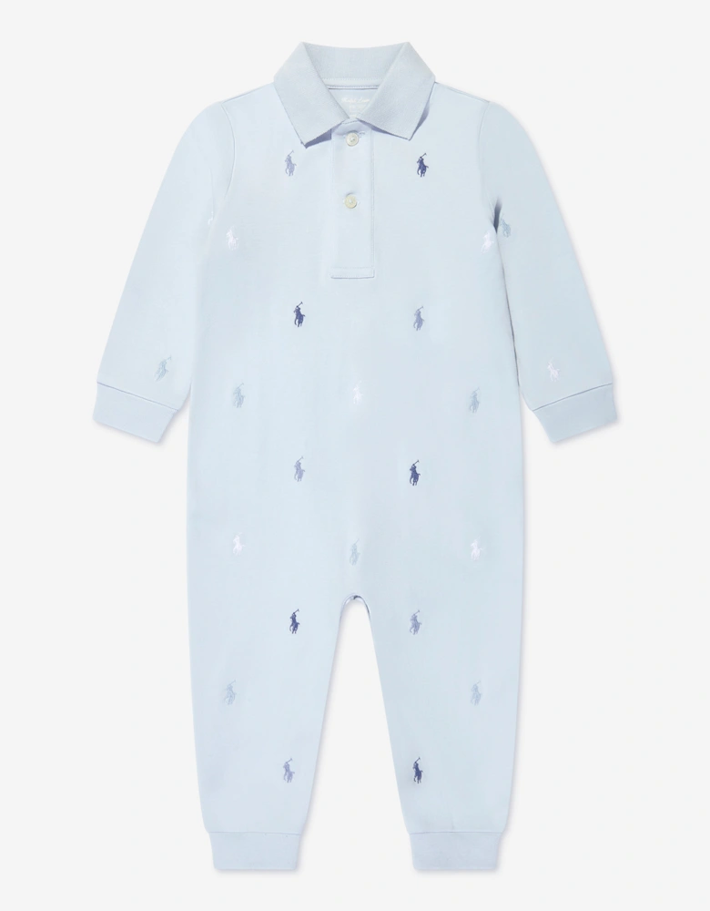 Baby Boys Logo Romper in Blue